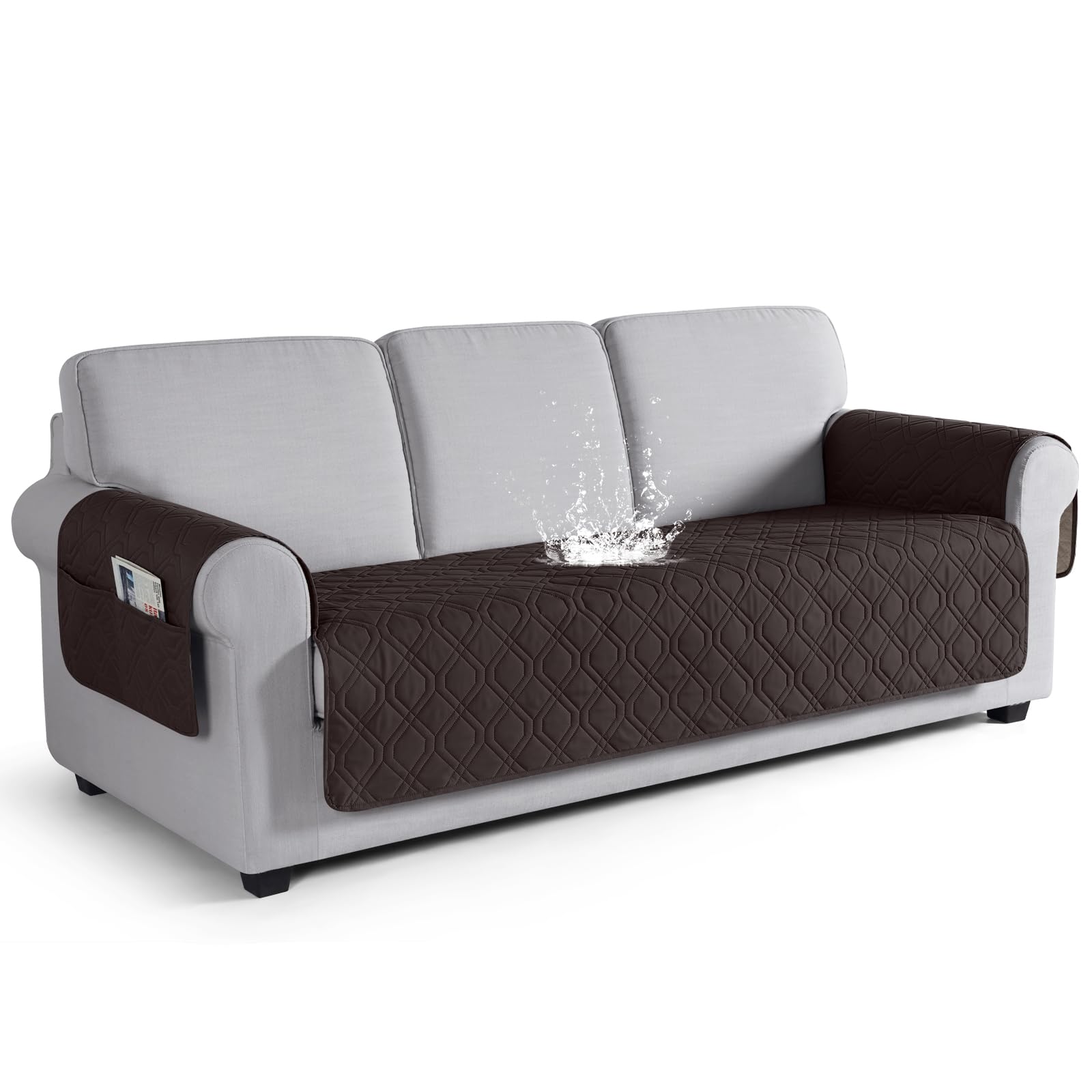 VANSOFY Couch Cover, Waterproof Sofa Covers Washable Slipcover Furniture Protector Couch Seat Covers Non-Slip Couch Cover for Dogs, Pets(Sofa, Chocolate)