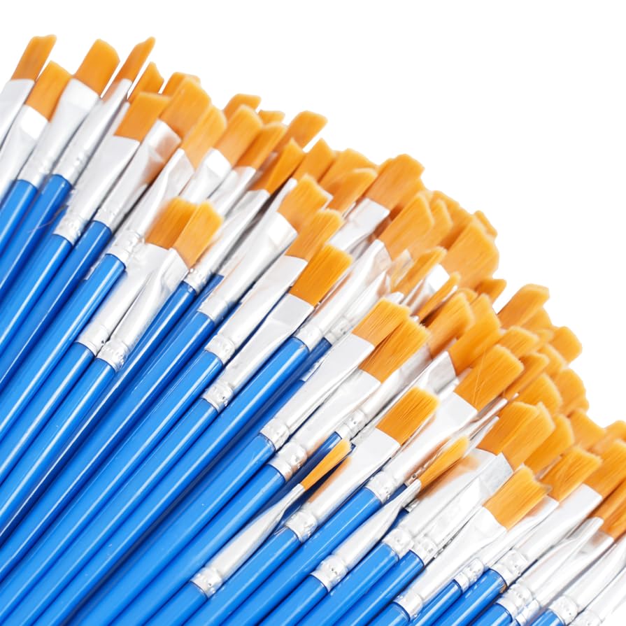 120Pcs Small Flat Paint Brushes for Craft, Flat Small Brush Bulk