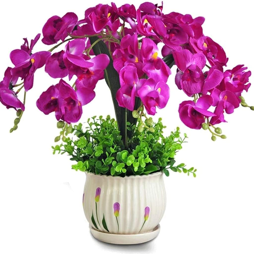 MYUYEE Artificial Flowers For Decoration Artificial Flowers Arrangement Wedding Bouquet Artificial Flower Phalaenopsis Fake Flower Potted Decoration Artificial Plant Artificial(Roze-B)