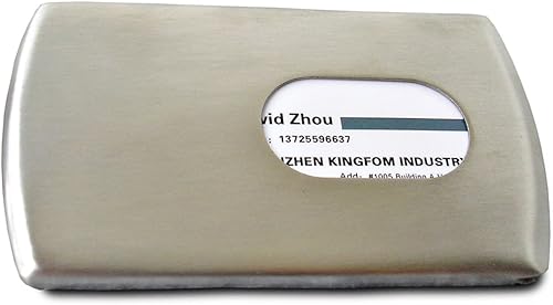 Miniatura 26 de KINGFOM Tarjetero de piel sintética para tarjetas de presentación, tarjetero universal con cierre magnético, color negro (25 tarjetas)