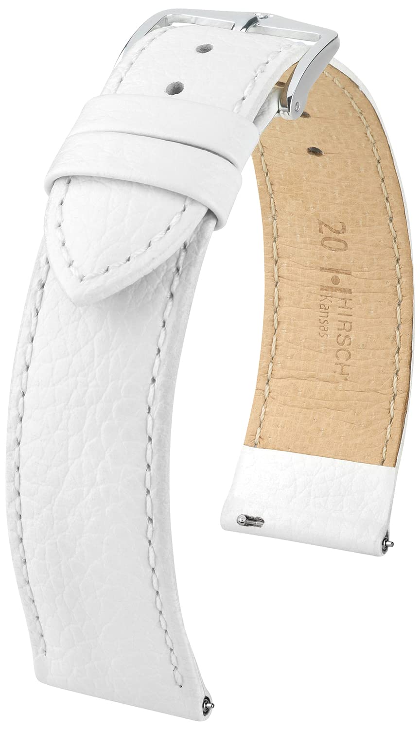 Bracelet montre HIRSCH Kansas - cuir de veau véritable - gaufrage buffle - pour hommes et femmes
