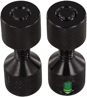 Aluminum Flange Alignment Pin Set with Built-in Level, 2-Hole Positioning Pins for ASME 150LB Flanges, Hardened 6061 Alloy with Black Oxide Finish(black2pcs)