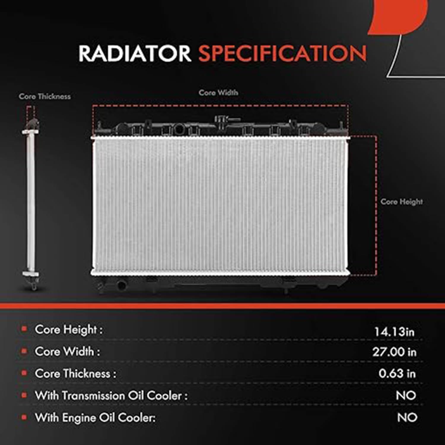 A-Premium Radiator Replacement for Chevrolet C/K 1500 1988-1993 2500 3500 Blazer, With Heavy Duty Cooling, 5.7L 7.4L, MT
