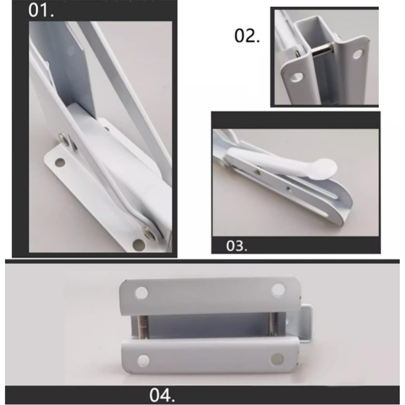 Confezida 2 Staffe per Mensole Resistenti, Staffe per Mensole Pieghevoli a Triangolo, Staffe per Mensole Galleggianti Montate a Parete per Supporto Fai da Te per Piano Di Lavoro, Salvaspazio,