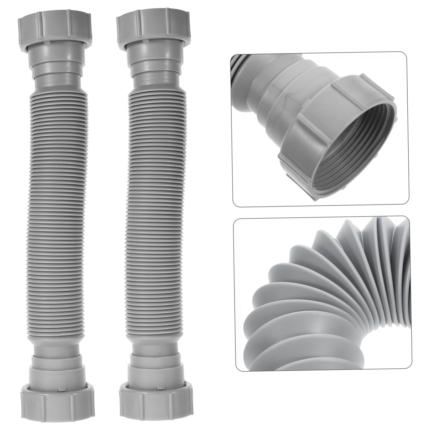 HOMSFOU 3 Set Scarico Del Lavandino Tubo Per La Pulizia Dello Scarico Scovolini Drenare Drenaggio Tappi Per Lavelli Svuotare Il Lavello Universale Tubo Kit Plastica Grey 2 Pezzi*3