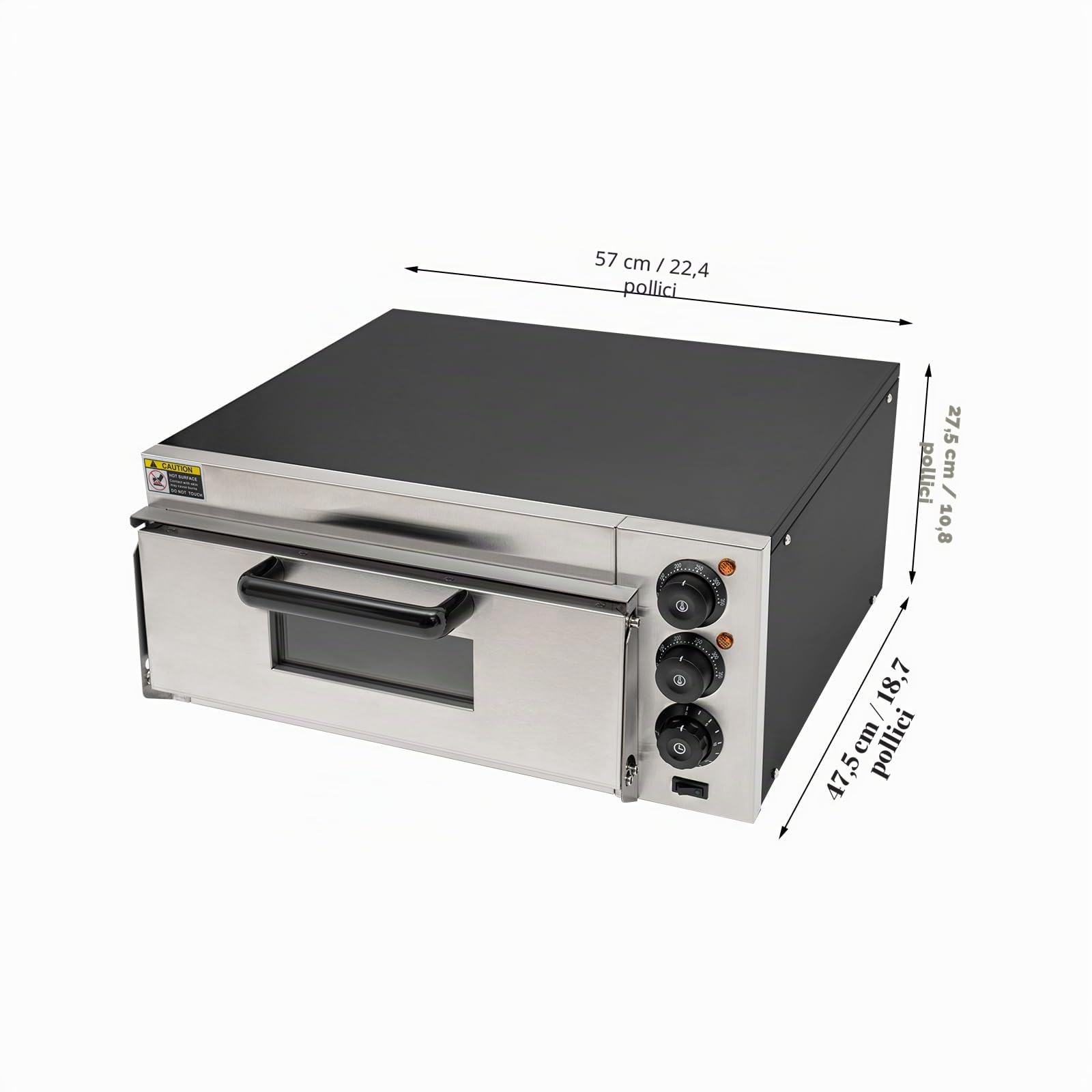 Mini forno | Convezione | Forno per pizza | 2000 W | 50 – 350 °C | 20 l | Hotel, ristorante e casa