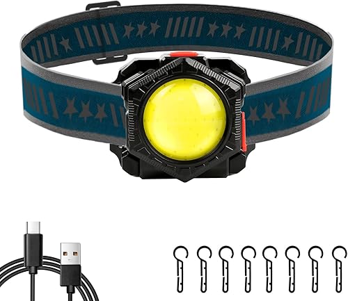 Minsk Linterna frontal recargable, 1000 lúmenes, lámparas LED superbrillantes para exteriores, recargable, IPX4, impermeable, para caminar por la