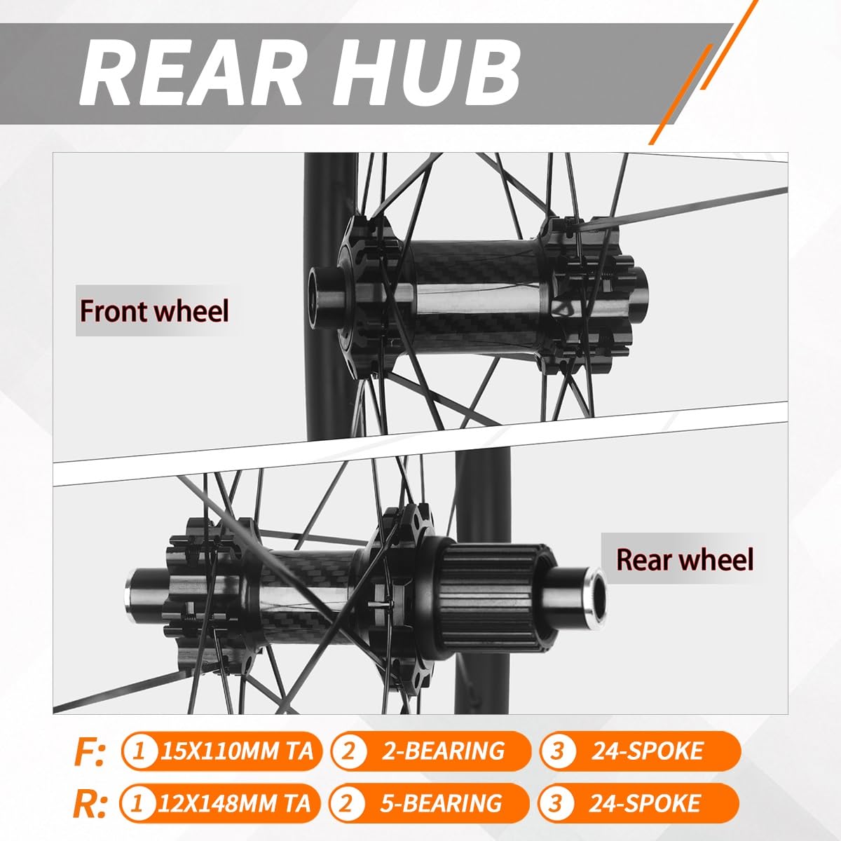 Set Di Ruote For Bici 700C/29" Cerchio Anteriore 15 * 110mm Posteriore 12 * 148mm Freno A Disco Ruota Perno Passante Boost MS Mozzo For Cassetta 12 Velocità