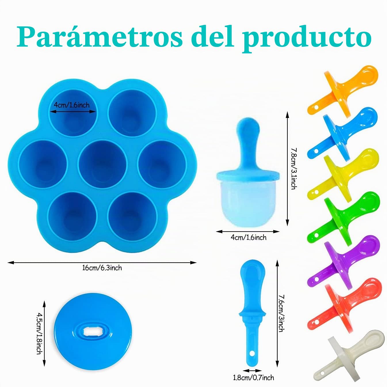 Multifuncional Moldes de Paletas,Mini Molde de Silicona,Mini Moldes Helados Silicona,Molde Paletas Ice Cream Mold para Alimentos para, Hielo, Chocolate, Paletas de Hielo, Helado