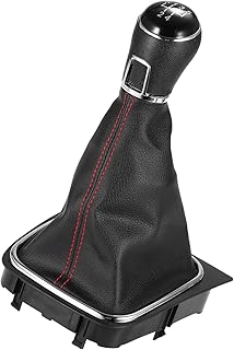 mewmewcat Polainas Com Manípulo De Mudança,Substituição da tampa do manípulo da alavanca de mudança de marchas de 5 velocidades para Golf 5 6 110 mm de diâmetro do furo