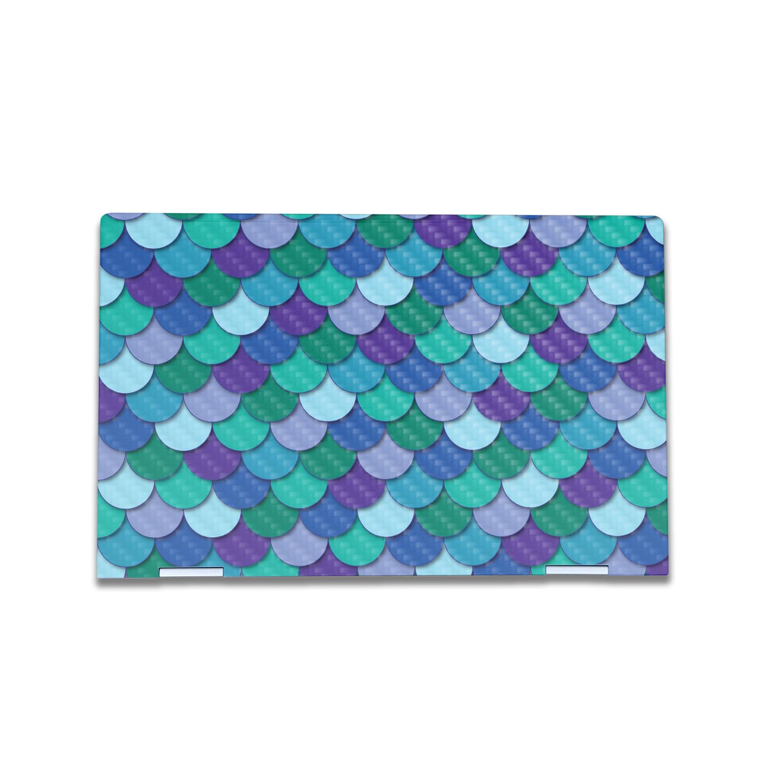 Carbon Fiber Laptop Skin Compatible with HP Envy x360 15” (2023) - Blue Scales - Premium 3M Vinyl Protective Wrap Decal Cover - Easy to Apply | Crafted in The USA by MightySkins