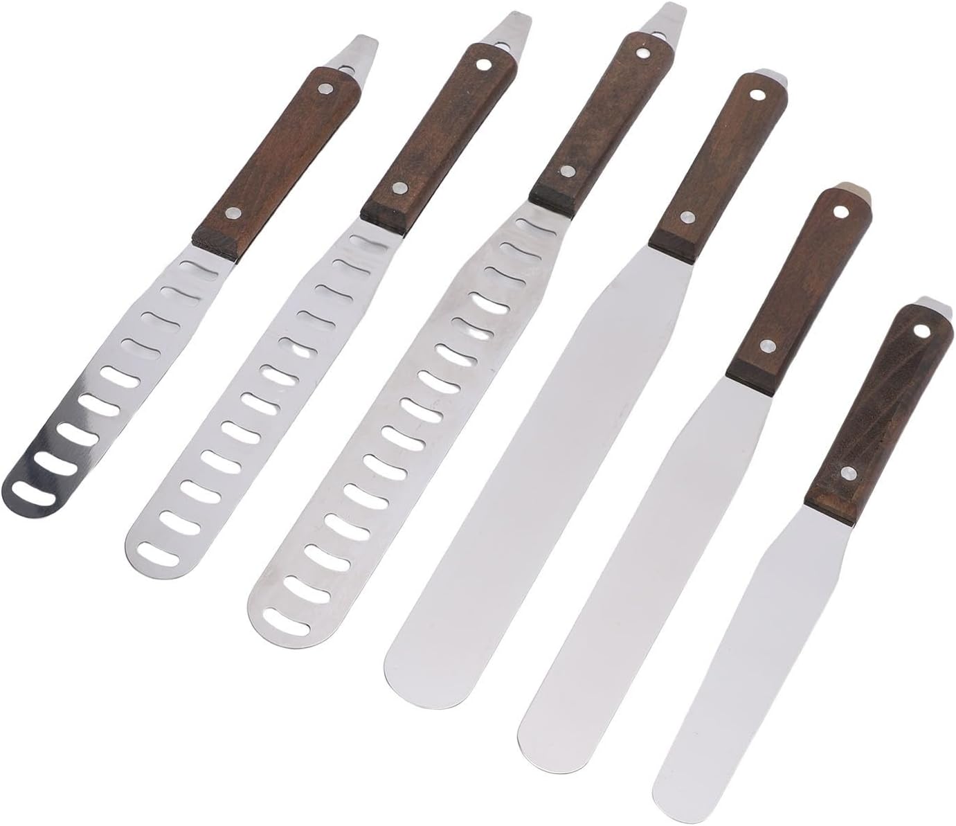 FTVOGUE Stainless Steel Straight Icing Spatula, Flexible Cake Spatula with 6 8 10 Inch for Desserts Pastries Pies Pancakes