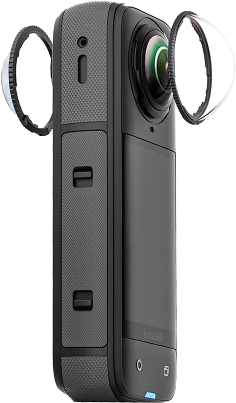 iDaPro Premium Lens Guards (2-Pack) for Insta360 X5-9H Tempered Glass Protectors with Reusable ABS Storage Case, Anti-Scratch HD Clarity for Action Camera Outdoor Adventures