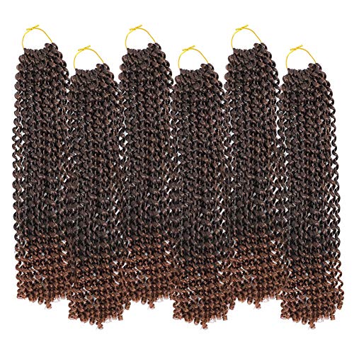 WOME 6 packs Passion Twist Hair 14 inch Long Water Wave Bohemian Briads For Passion Twist Low Temperature Hot Water Setting Braiding hair 22Root/Pack (T30, 18Inch)