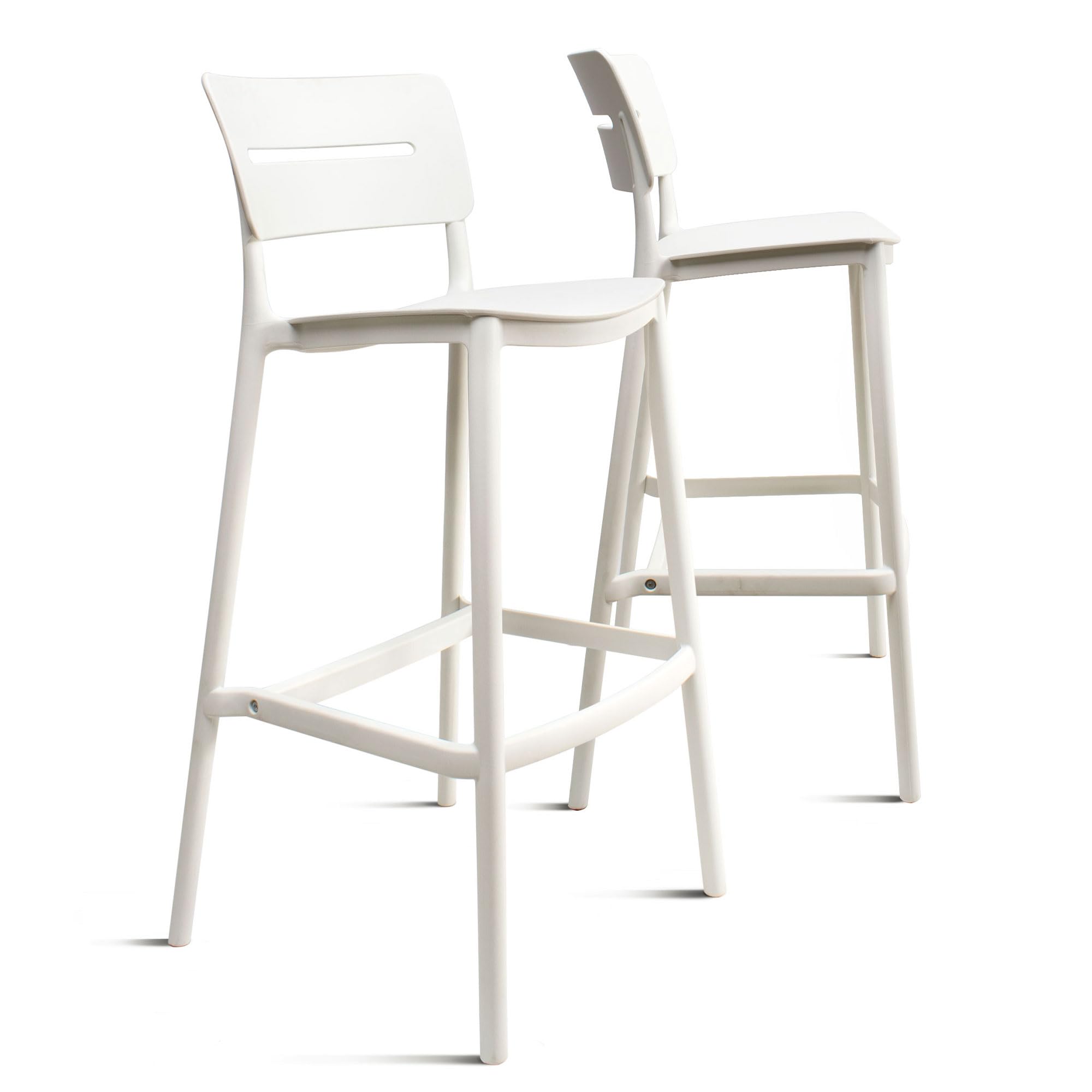 THE SECRET HOME ─ Polypropylene Stool- High. 101 cm x L. 48 cm x Wide. 48 cm ─ Nordic Style ─ Various Models (White - Pack of 2 units)