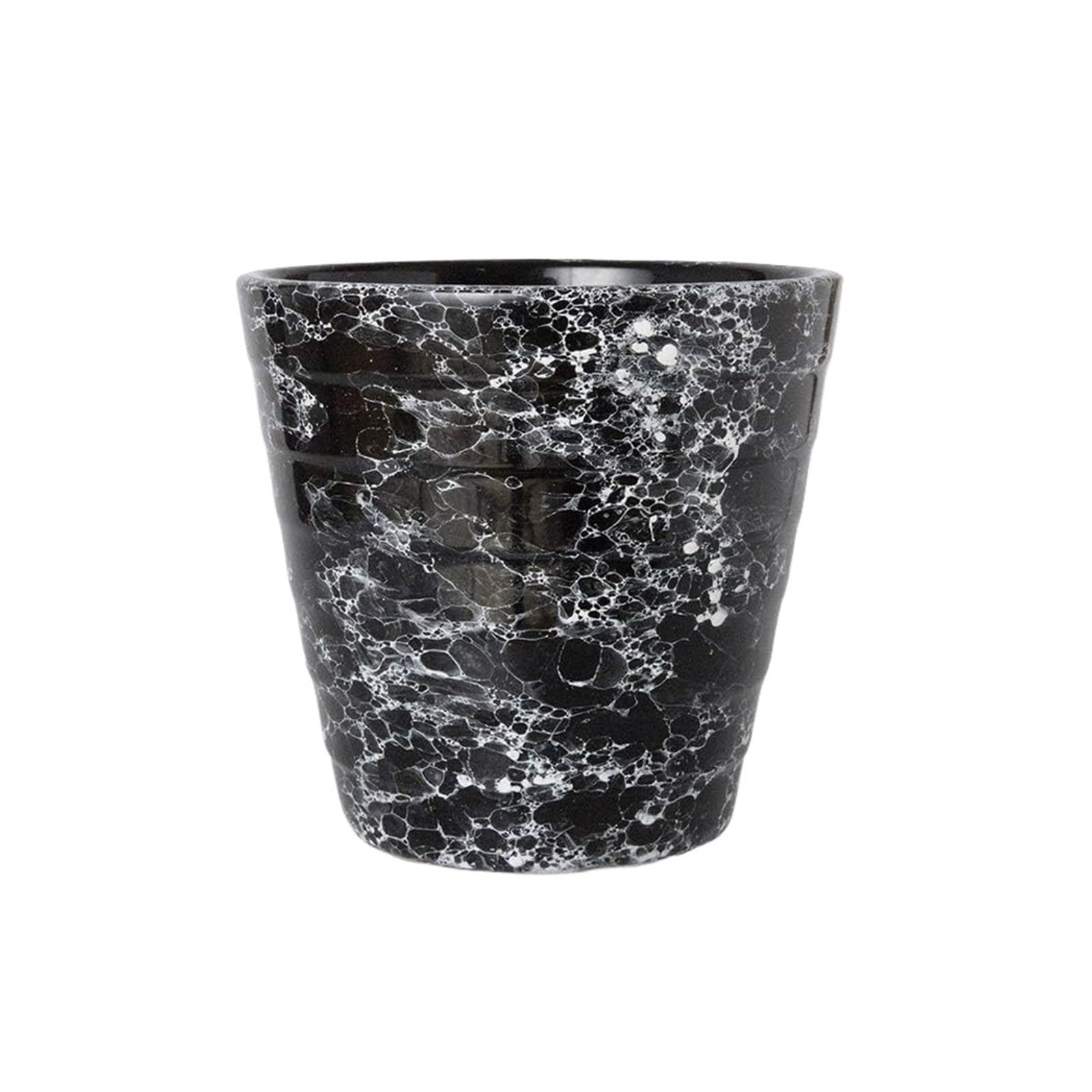 Pot de fleur en céramique Yofab au design noir épuré et finitions soignées pour décoration