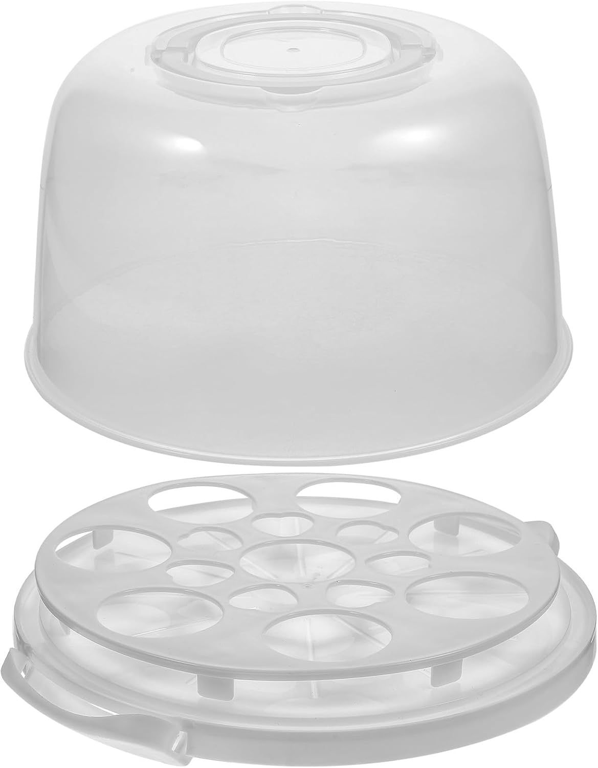 Portable Cake Carrier Box with Lid 8-inch Tall round Cake Storage Container with Cupcake Liners for Birthday and Party Use