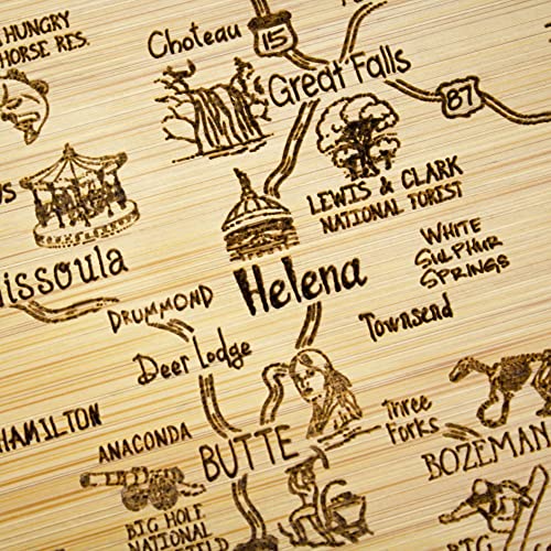 Image of Totally Bamboo A Slice of Life Montana Engraved Map Cutting Board