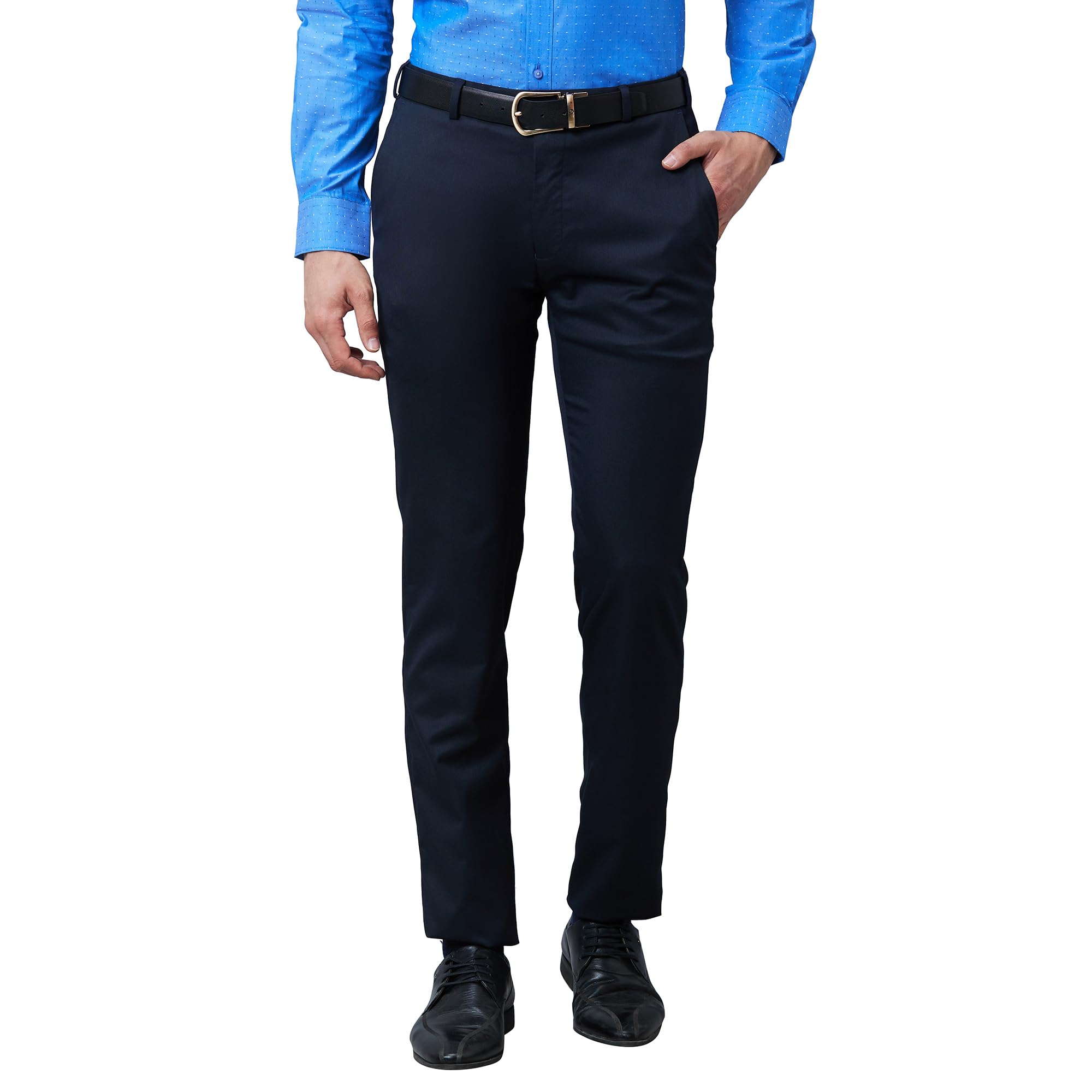 raymond Men's Solid Pattern Slim Fit Polyester Blend Flat Front Formal Trouser-picture-44