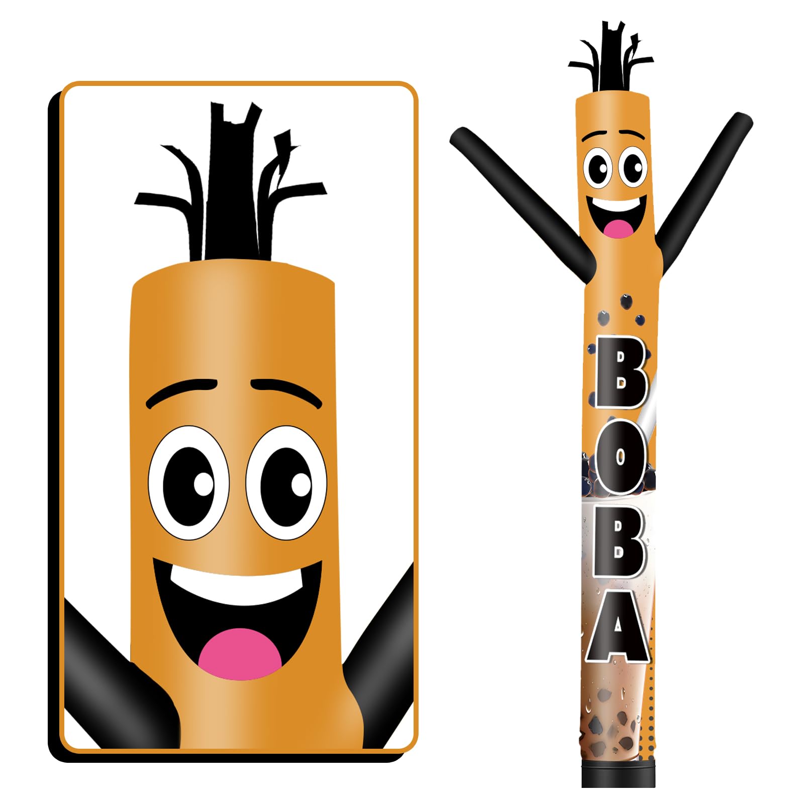 GOODENY 10FT Tall Inflatable Tube Man Boba Wacky Wavy Dancing Guy (12''Diameter) for Outdoor Decoration Advertising Business Promotion - Food Theme (