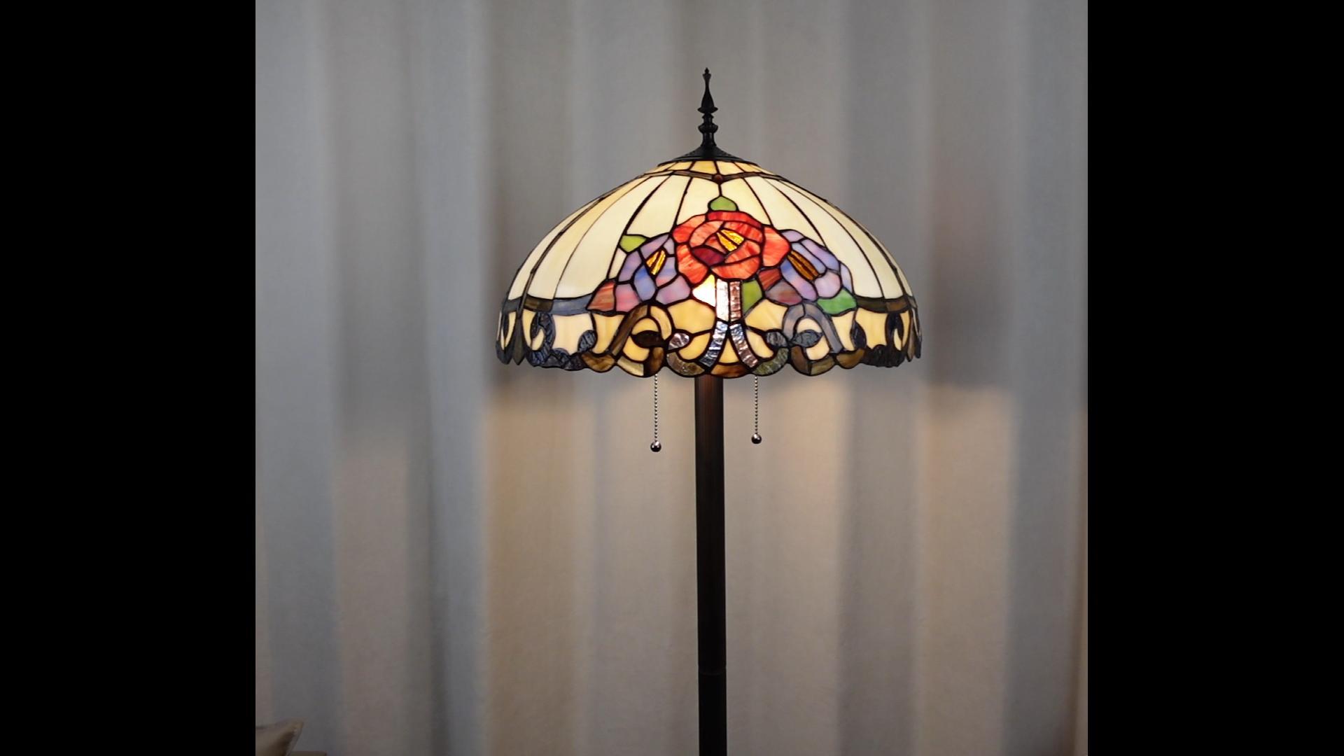 フロアスタンド BIG lamp shade Antique Flower leaf 購入 BIG lamp