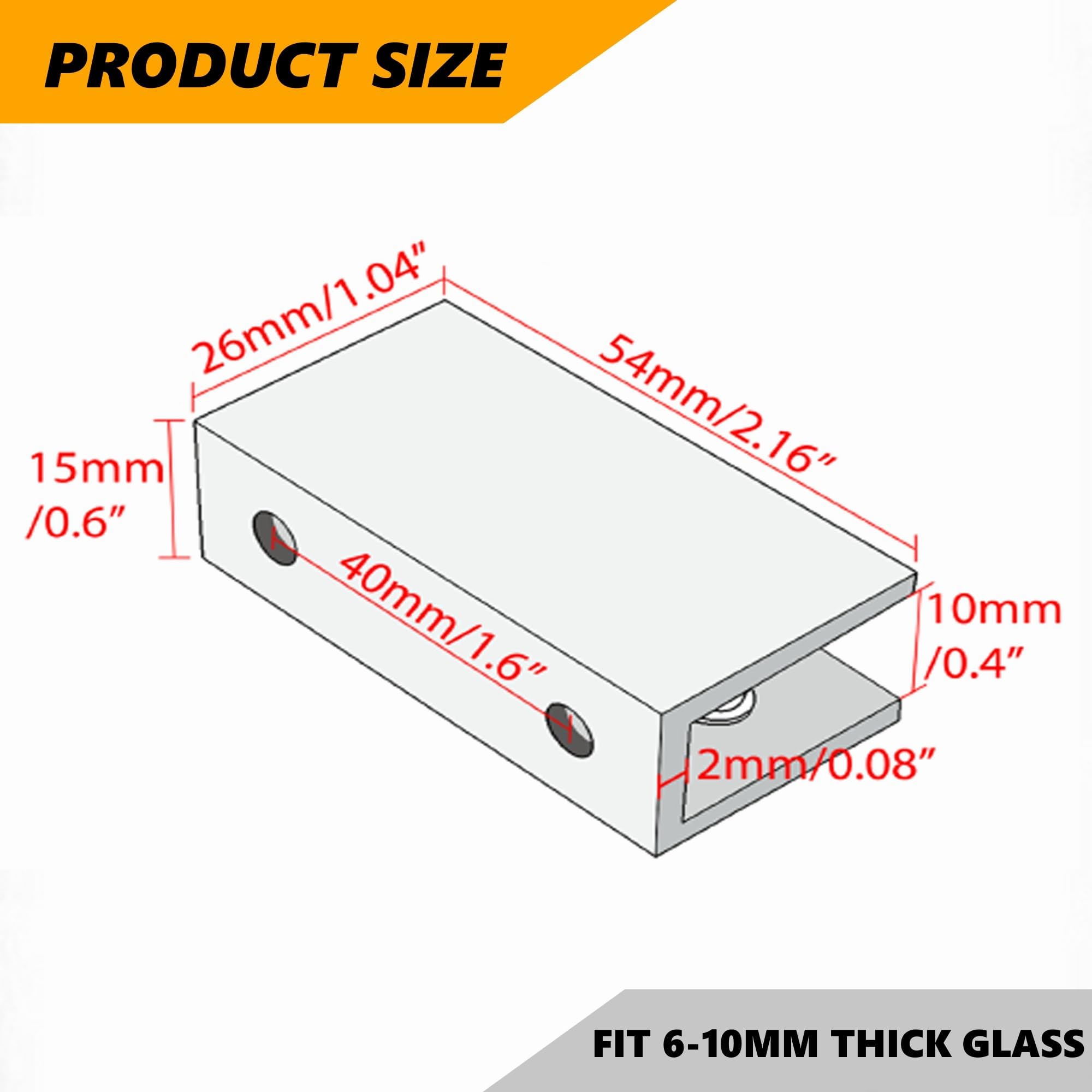 Mooche 4Pcs Glass Shelf Bracket - Image 2
