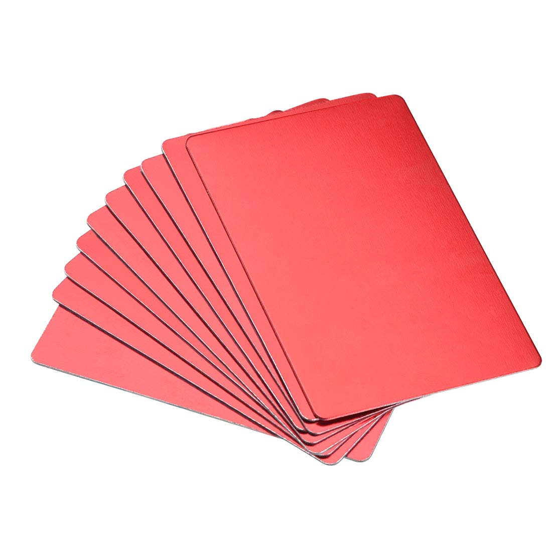 sourcing map Blank Metal Card 80x50x0.6mm Anodized Aluminum Plate for DIY Laser Printing Engraving Red 15 Pcs
