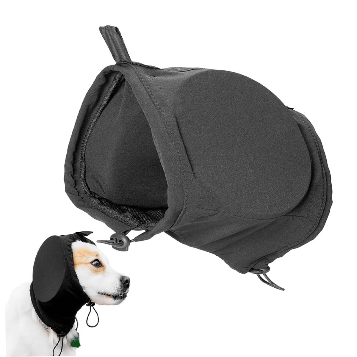 Paraorecchie per cani, protezione dal rumore, fascia con coulisse per fissare la testa e avvolgere la testa in inverno