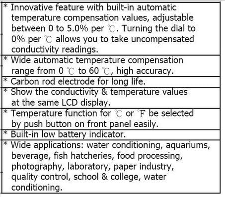 GOWE Conductivity Meter/Tester (200 uS/2 mS/20 mS, RS-232)