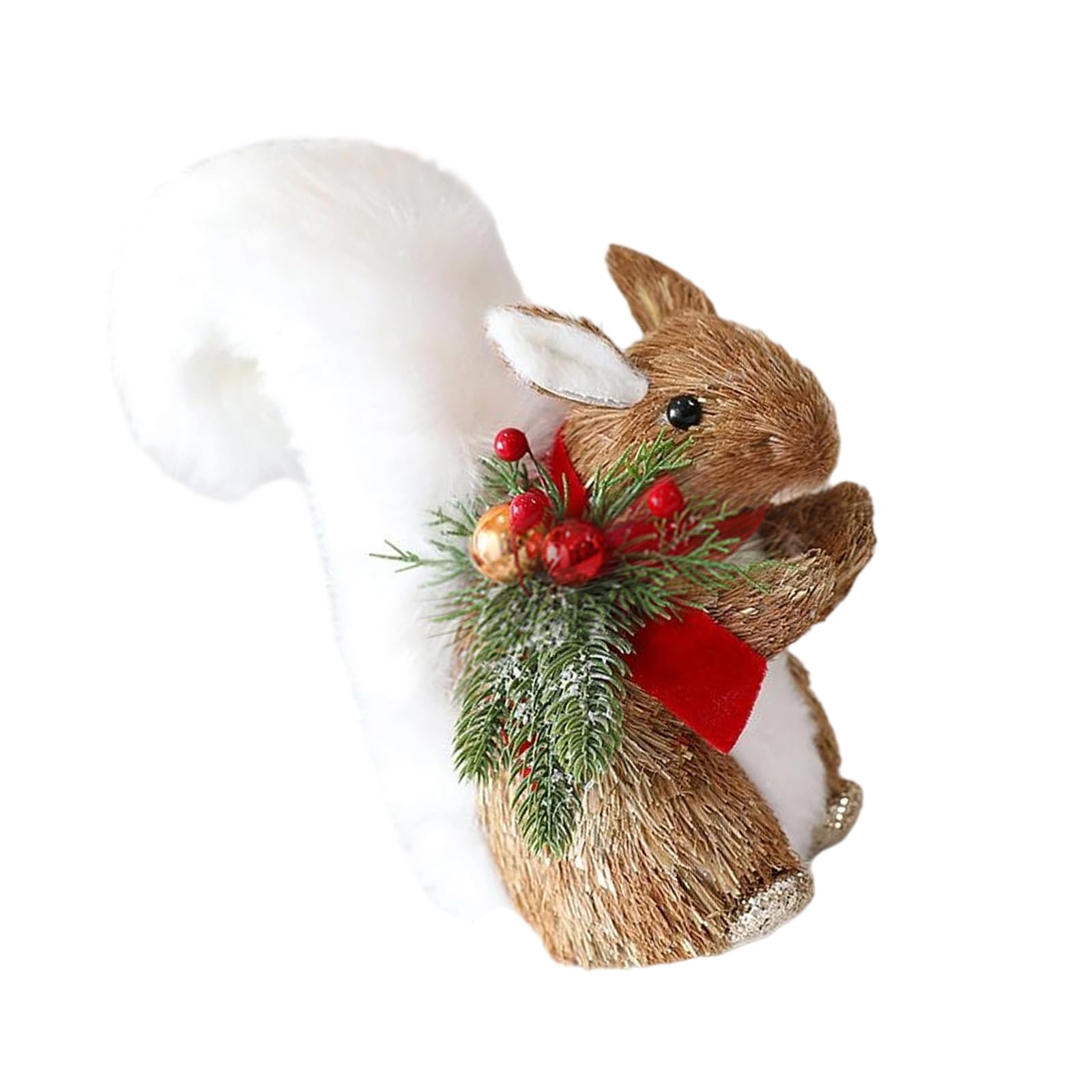 APGLSXY Christmas Handcraft Foxes Squirrel Foam Sculpture Natural Festival Home Decoration for Holiday Tabletop Display Christmas Foxes Decoration Festival Foam Holiday Animal Figurine Safe Kids Home