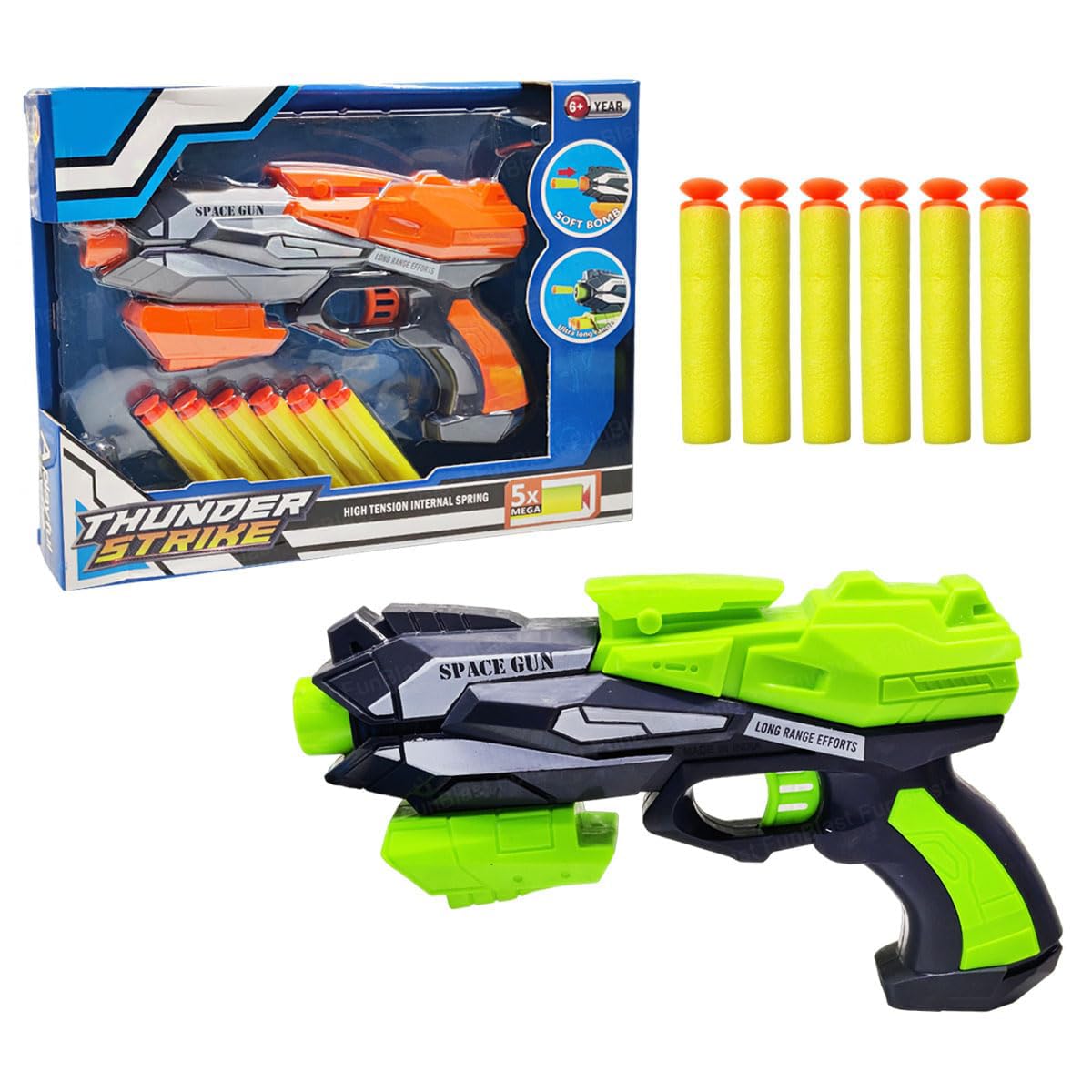 RR Toys High Speed Manual Soft Bullet Gun Toy with 6 Foam Bullets - Long Range Target Shooting Fun Battle Action Indoor & Outdoor Game & Birthday Gift for Boys, Girls | Darts Pistol Toy for Kids (B0BBSLGJ9Y) Amazon Price History, Amazon Price Tracker