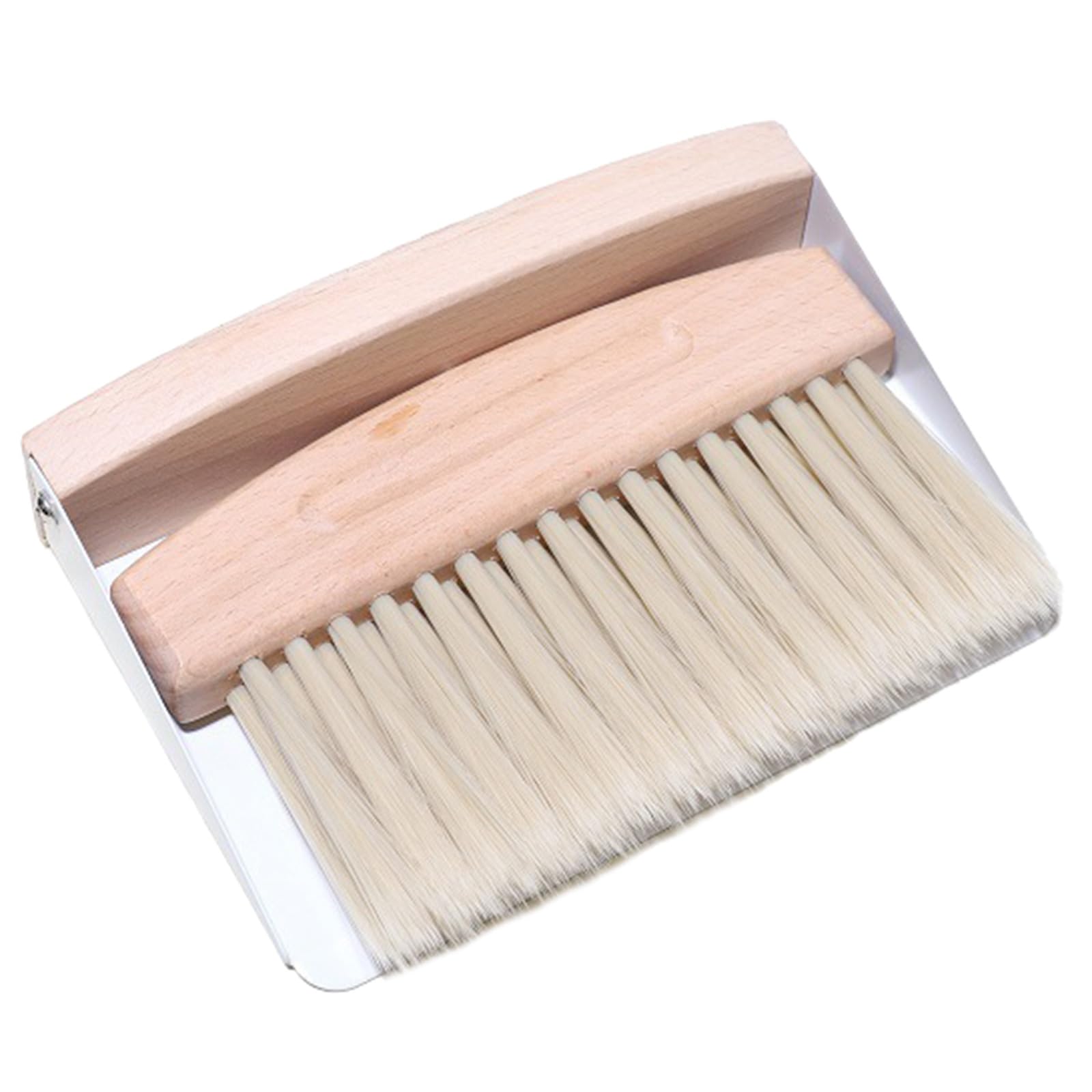 Tsophreniq Beechwood Hand Broom and Dustpan for Easy Surfaces and Floor Maintenance Comfortable Grip Brush Beechwood Texture Coffee Cleaning Set