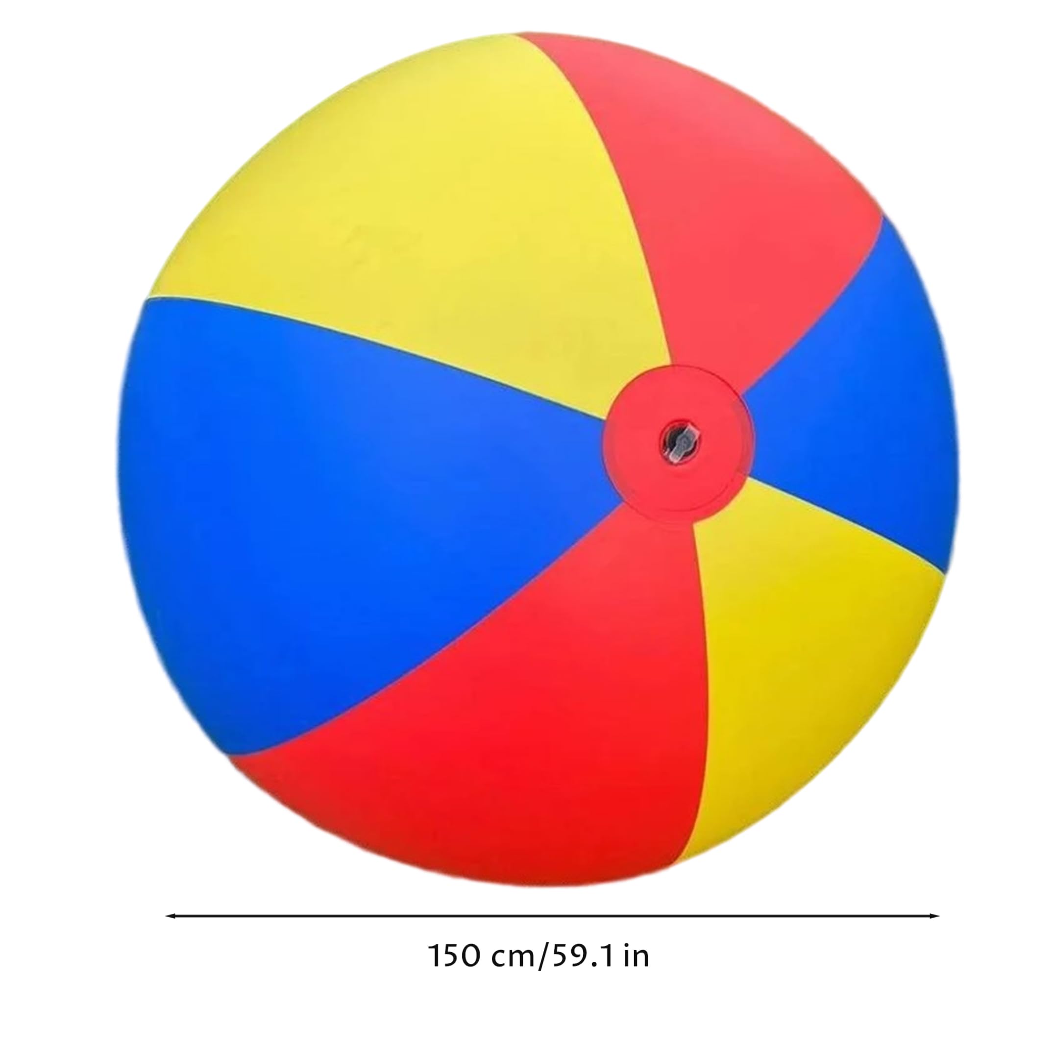 Pelota inflable gigante, pelota de playa inflable gigante, pelotas de juego de PVC suave para diversión familiar al aire libre, rojo/amarillo/azul, 100 cm/39, 37 pulgadas, decoración de jardín