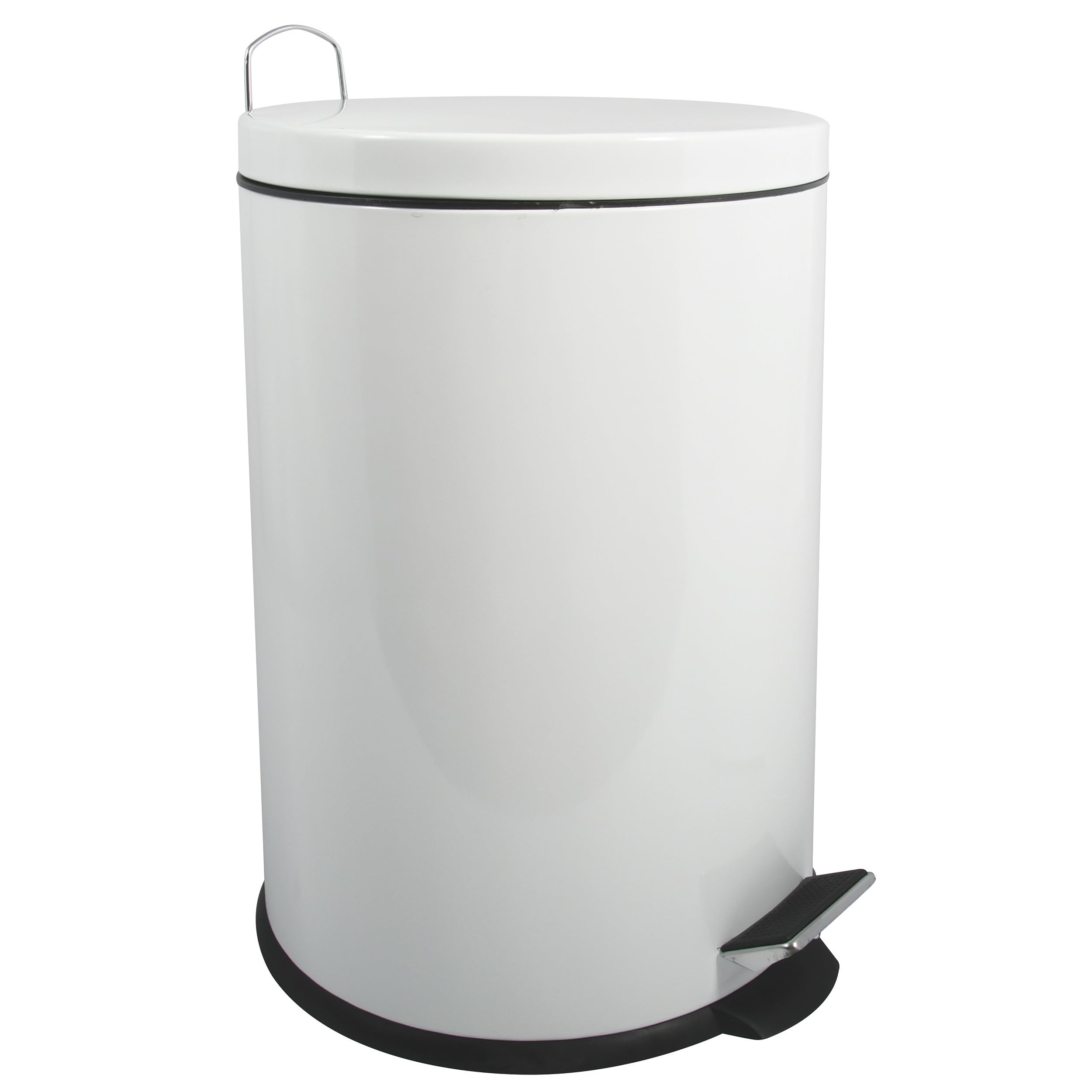 MSV Pedal bin of Stainless Steel in White 20l, 20 Litre