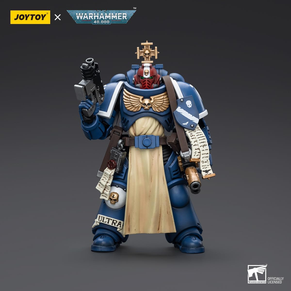 YIZRIO JoyToy Warhammer 40K Ultramarines Sternguard Veteran Sergeant 1:18 Scale Action Figure Mecha Joy Toy Collection Model 4.76 inch