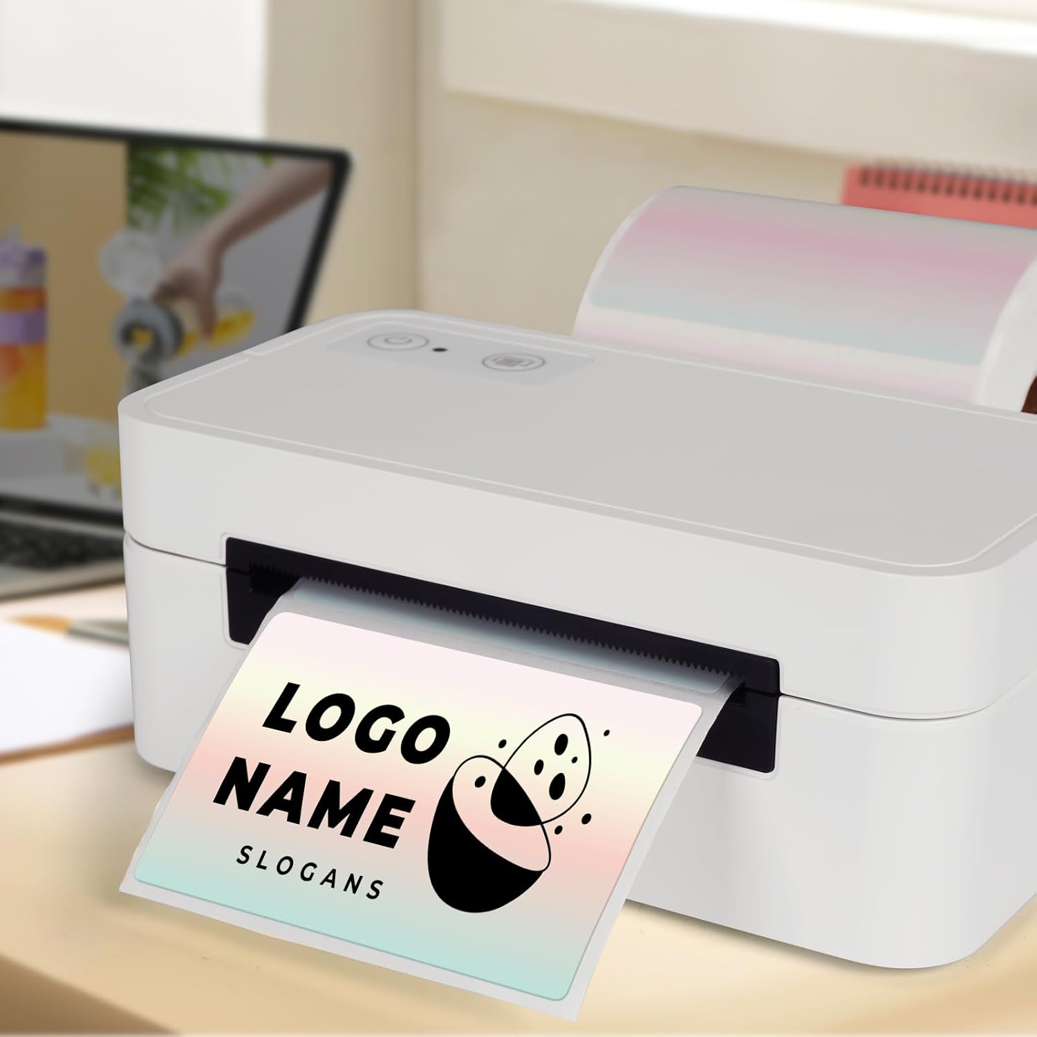 Red Gradient Thermal Labels Vinyl 2 × 3 Inch Self-Adhesive Rectangle Stickers Roll Waterproof Direct Printer Decals Name Tags for QR Code DIY Office Address 500 PCS - Image 2