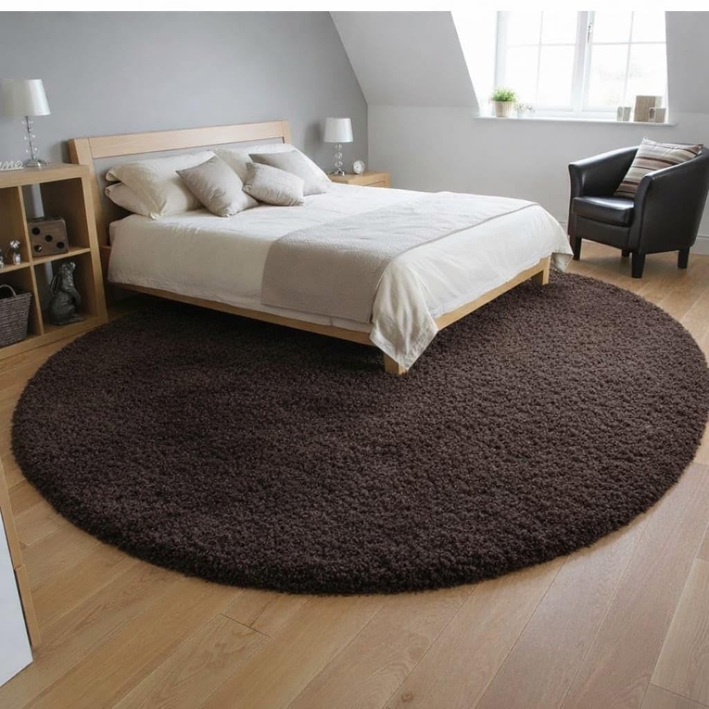 Modern Abstract Round Rug - Blue & Beige -32 Modern Abstract Round Rug - Blue & Beige -32