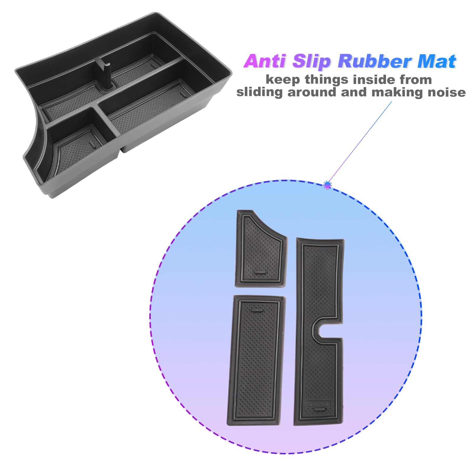 SXCY for 2024 2025 Hyundai Kona Center Console Organizer for 24 25 Hyundai Kona Accessories Armrest Storage for 2024 Kona Console Organizer [Only Fit 2024+ Kona Gas SE SEL with Manual Shift Handle]