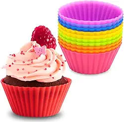 Kit 12 Formas de Silicone para Cupcake, Bolinho, Muffin, Forno e Air Fryer, Resistente a Temperatura, Forminhas Livre de BPA – Premium