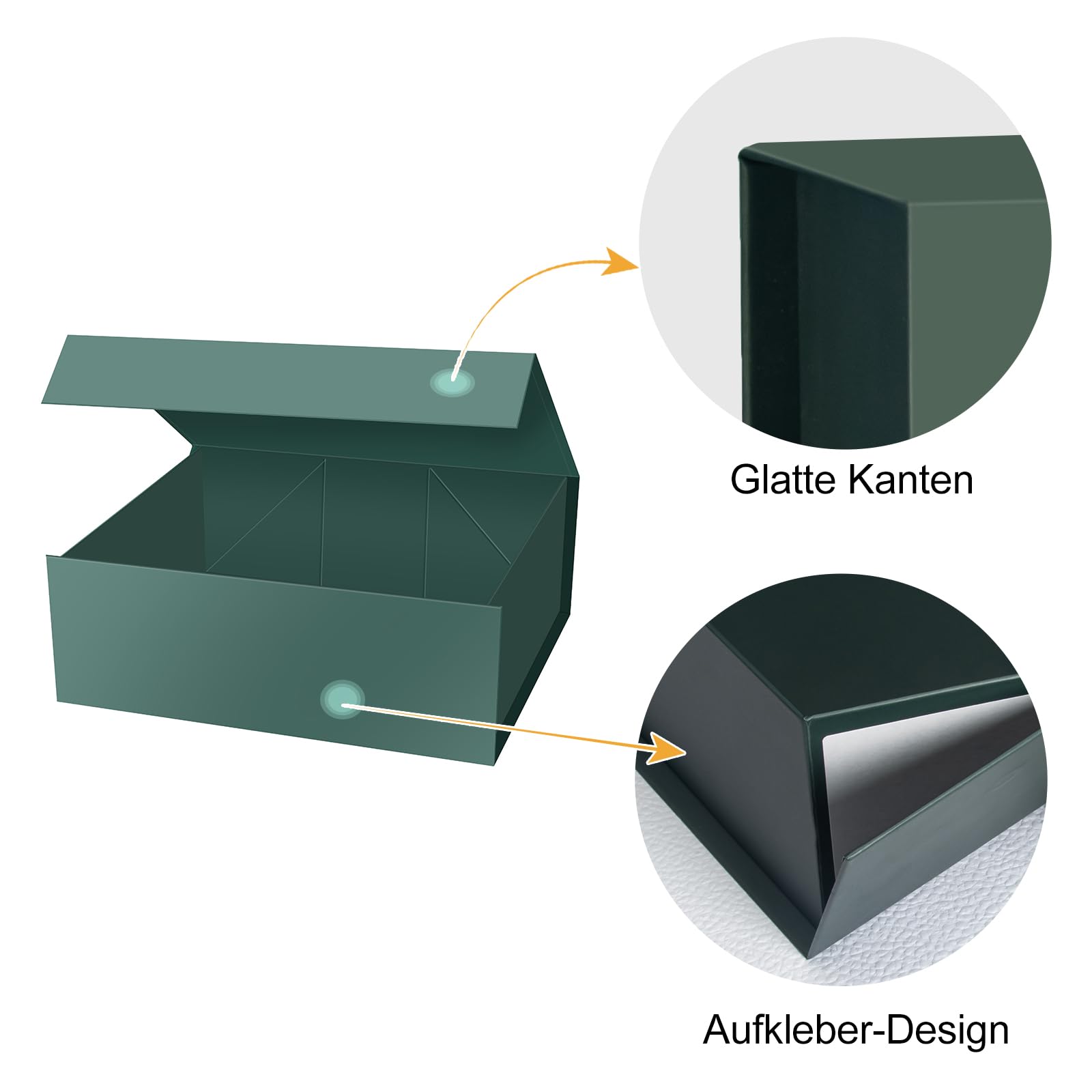 CHARMGIFTBOX Boîte-cadeau Vert, 27,4 x 20,3 x 10cm, 5 pièces Petite boîte-cadeau avec couvercle Mariage, Boîte magnétique Emballage cadeau Anniversaire pour la fabrication de cadeaux de Noël