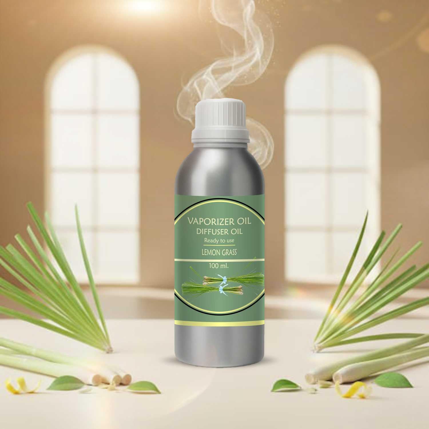 Veena Premium Strong Scent Aroma Diffuser, Essential Oil Humidifier for Bedroom, Living Room & Spa, Silent Cool Mist Diffuser Lemongrass 100 ml-image-11