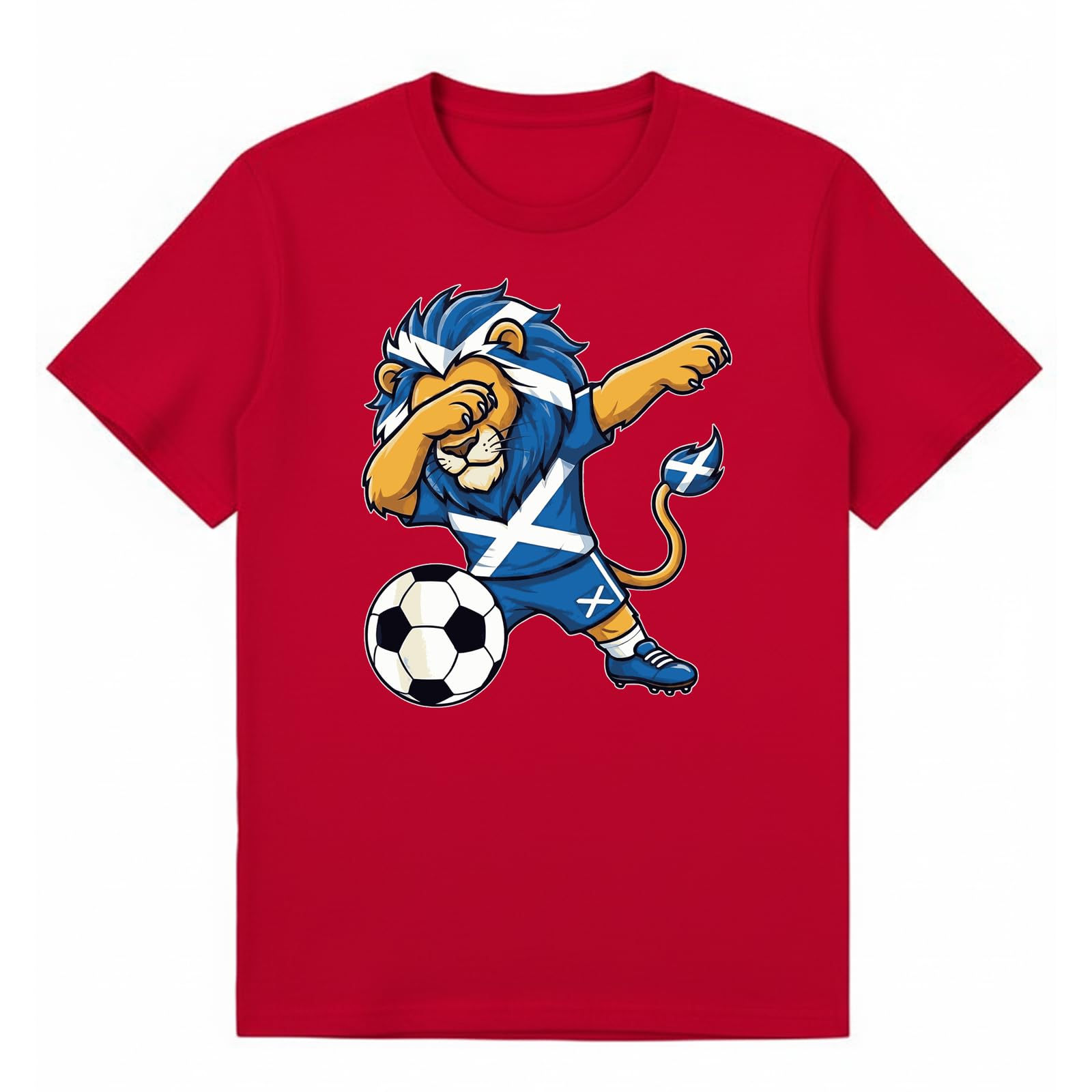 Scottish Lion Soccer Sports Football Boys Kids Graphic T-Shirt Novelty Retro Soccer Fan Tee Heritage Sports Apparel Gift Red 9-11Y