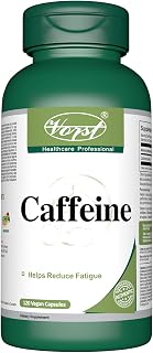 VORST Caffeine 180mg 120 Vegan Capsules | Caffeine Supplement Pills for Energy, Concentration, and Mental Health | 1 Bottle