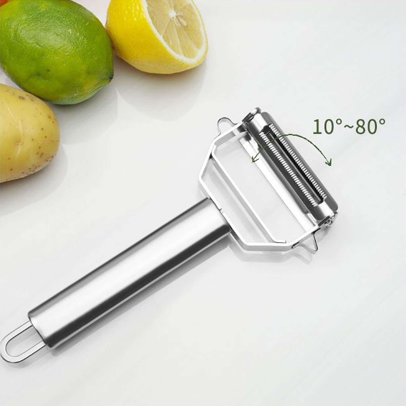 Pelapatate Multifunzione Acciaio Inox - Sbucciatore E Tagliaverdure Per Frutta E Verdura - Foto 5