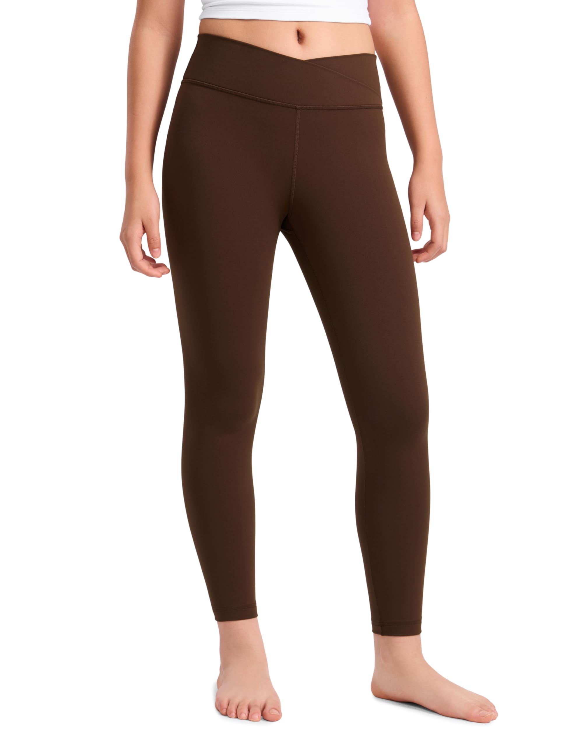 CRZ YOGA Butterluxe Mädchen Cross Waist Athletic Leggings V Cross High Waist Bauchkontrolle Lounge Yoga Tights