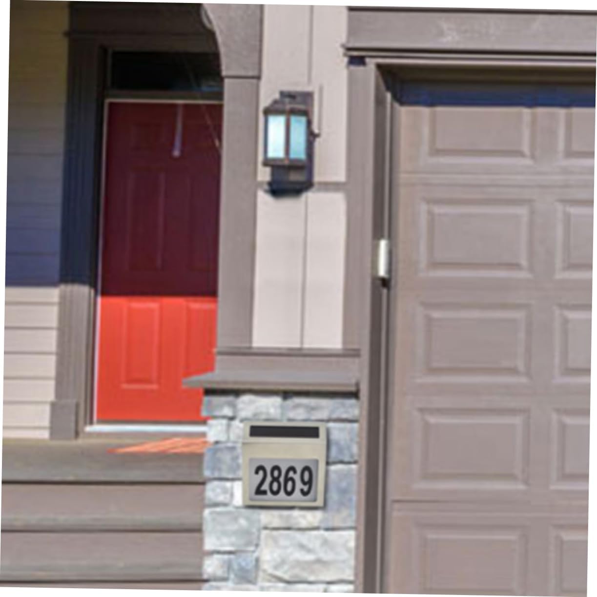 Solar Lighted Address Sign 3 LED Number Wall Lamp Stainless Steel Solar Powered Illumination for House and Street Modern Outdoor Address Light