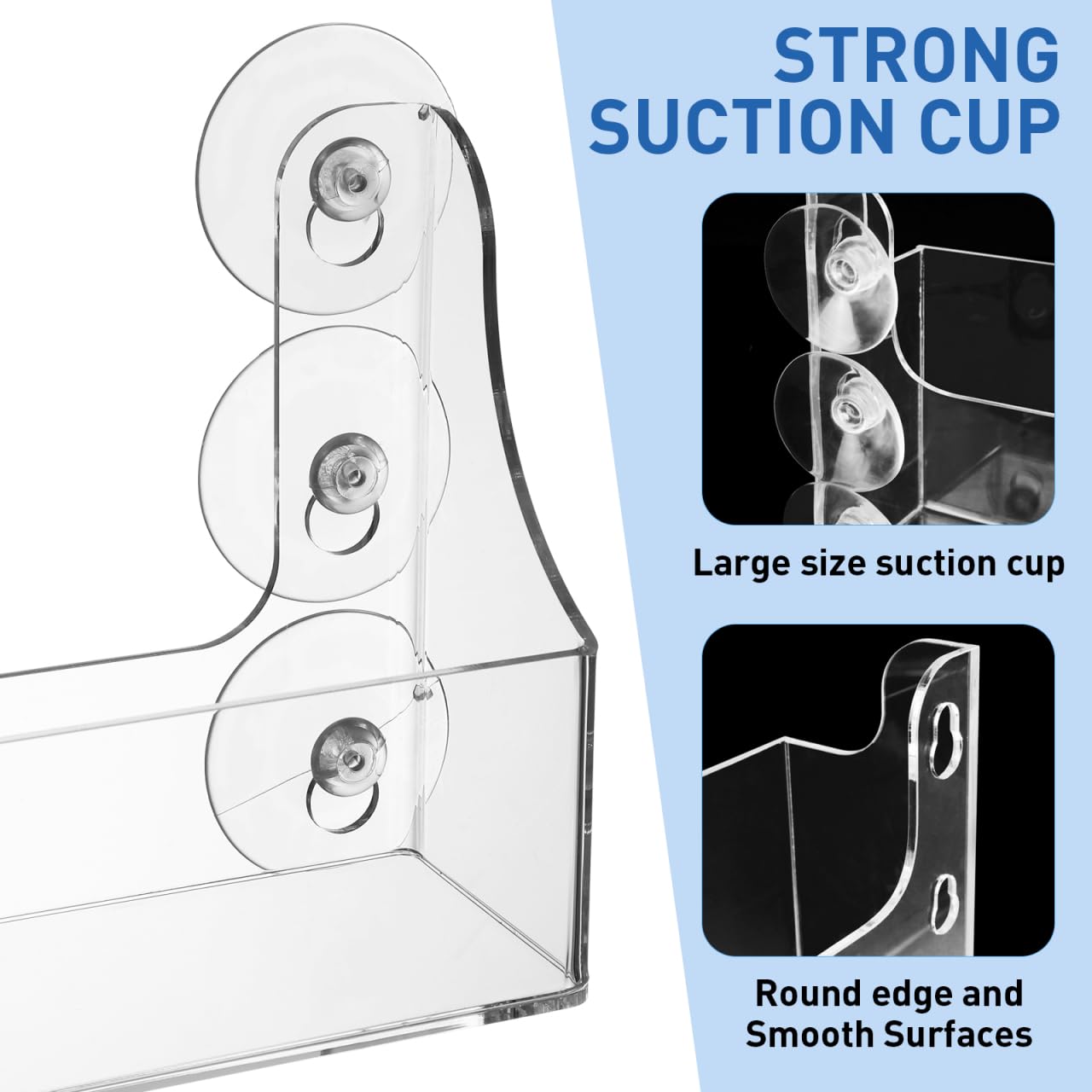 Organizador de estante para refrigerador con ventosa, estante de almacenamiento de acrílico transparente para refrigerador para refrigerador para contener especias, tarro de aceite de oliva 5