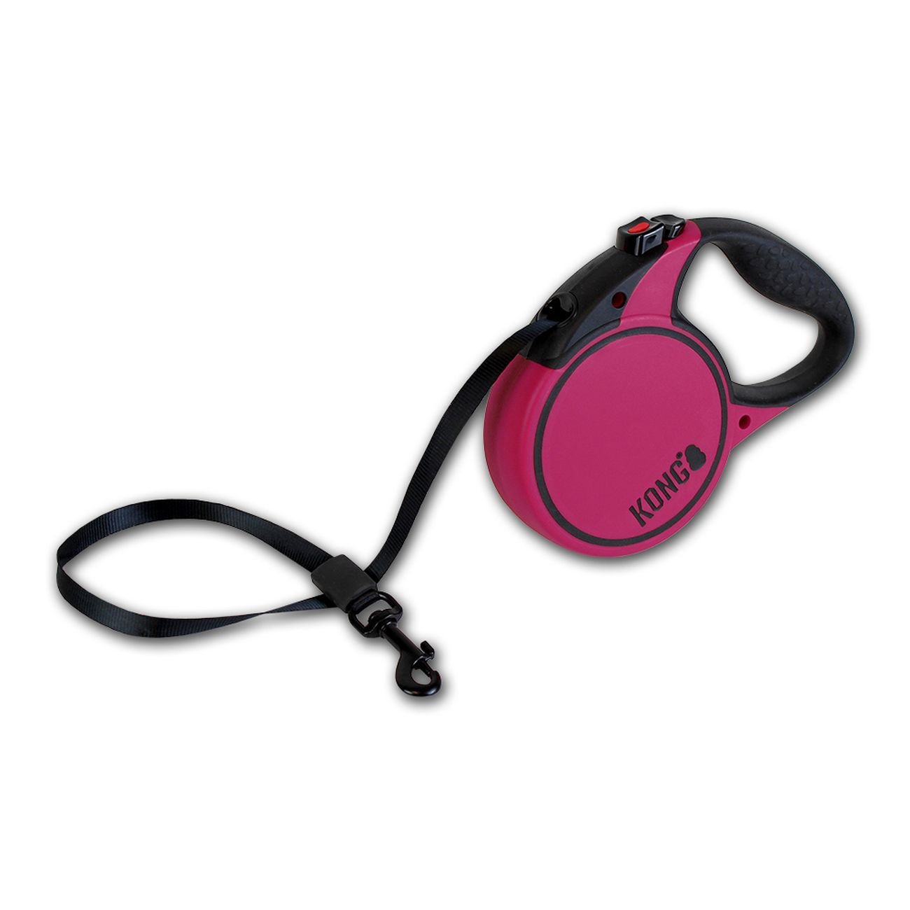 Alcott Kong Terrain Retractable Dog Leash, Small, Fuschia, 16' Long.