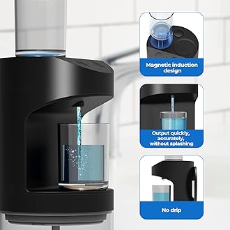 Automatic Mouthwash Dispenser, 550ml (19.35 Oz) Mouthwash Dispenser for Bathroom with Magnetic Cups, 3 Dispensing Levels, Long Standby Time Black