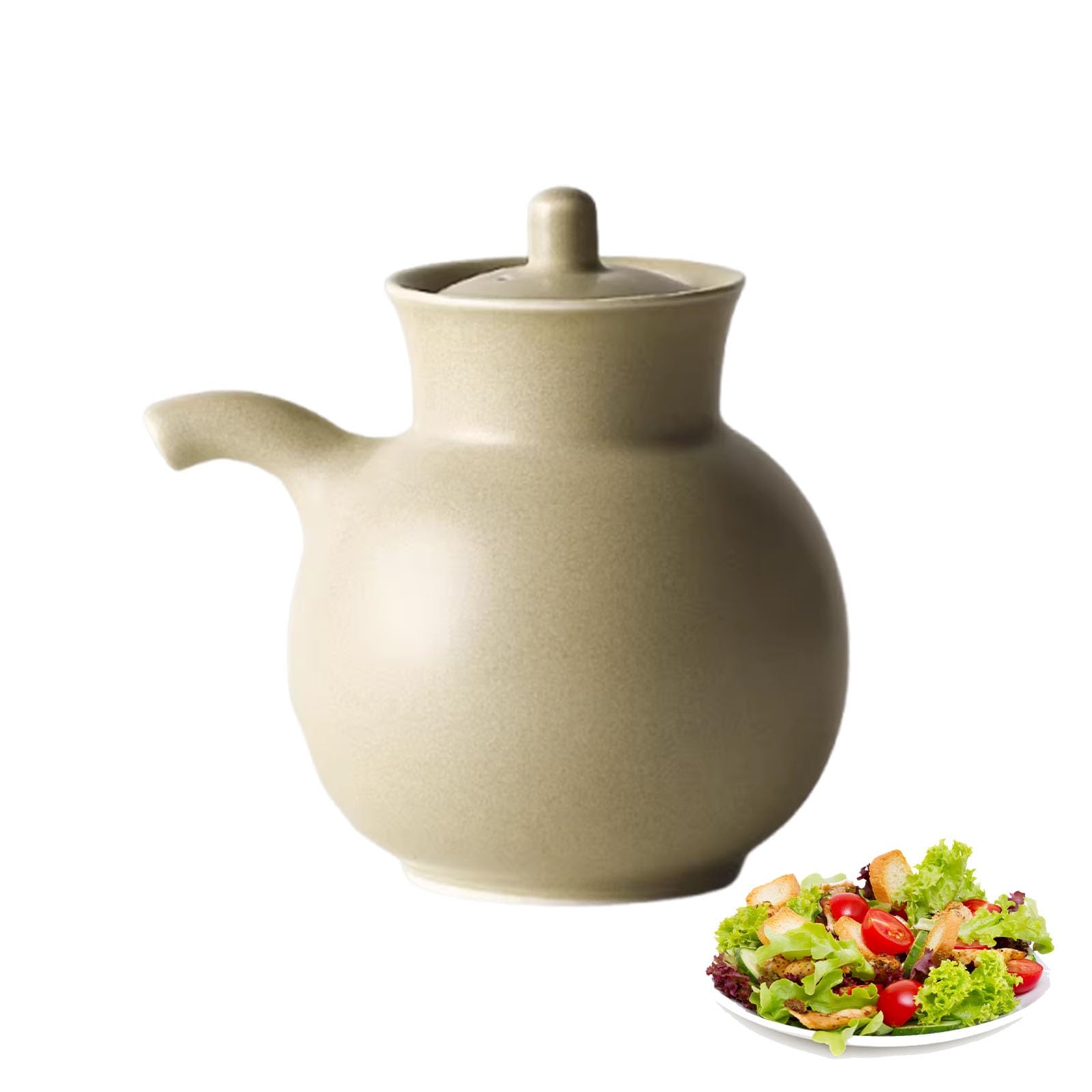 Dispensador de salsa de cerámica con tapa, botella de salsa de soja estilo japonés, olla de especias para condimentos de cocina, soporte de vinagre para especias y condimentos